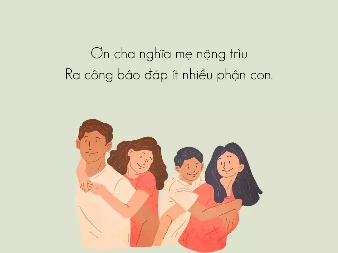 Giải thích bài ca dao ‘Công cha như núi thái sơn, nghĩa mẹ như nước trong nguồn chảy ra’