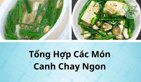 Canh đậu hũ chay nấu với hẹ