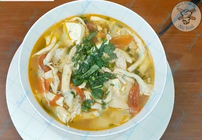 Canh nấm đậu phụ