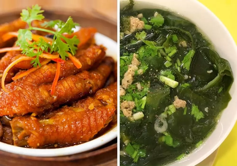 Canh khổ qua dồn thịt - Cá cơm kho tiêu