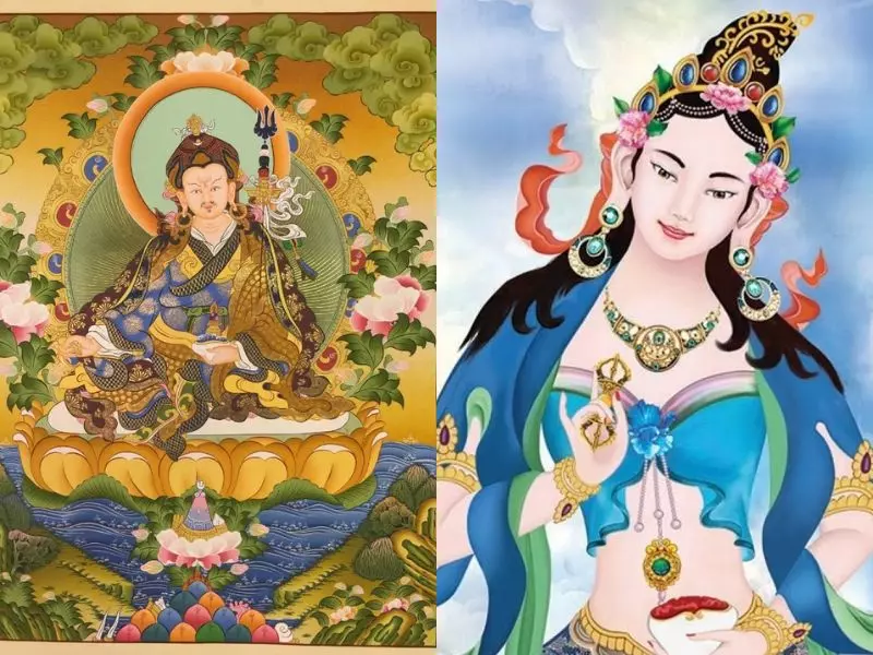 Đạo sư Guru Rinpoche và người phối ngẫu của Yeshe Tsogyal