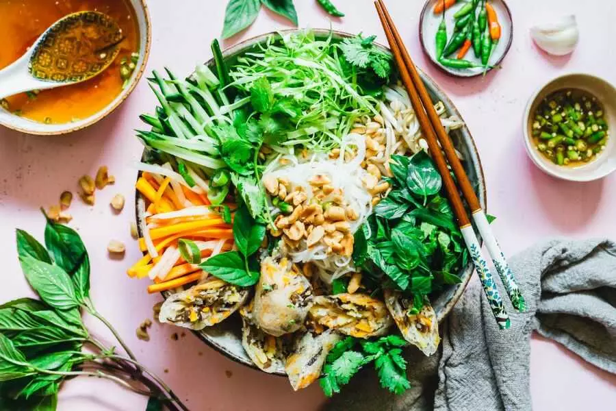 Bún thập cẩm chay