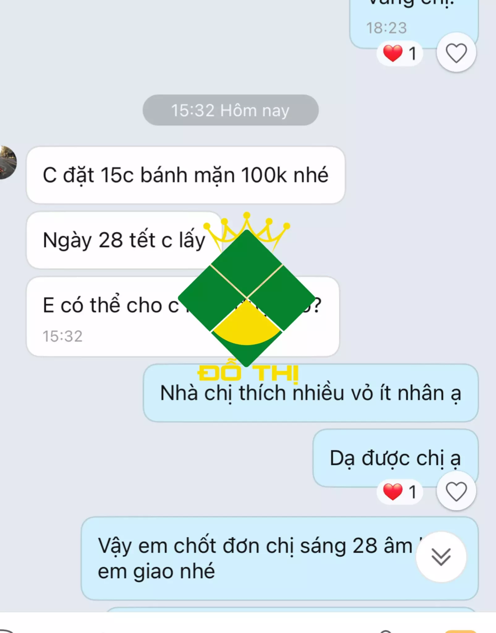 Khách hàng đặt bánh chưng chay tết