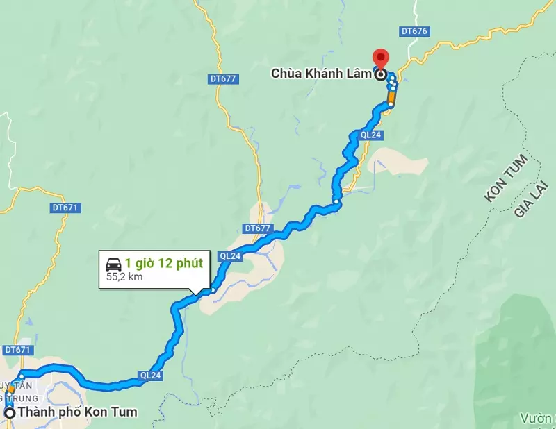 Dẫn đường đi đến chùa Khánh Lâm