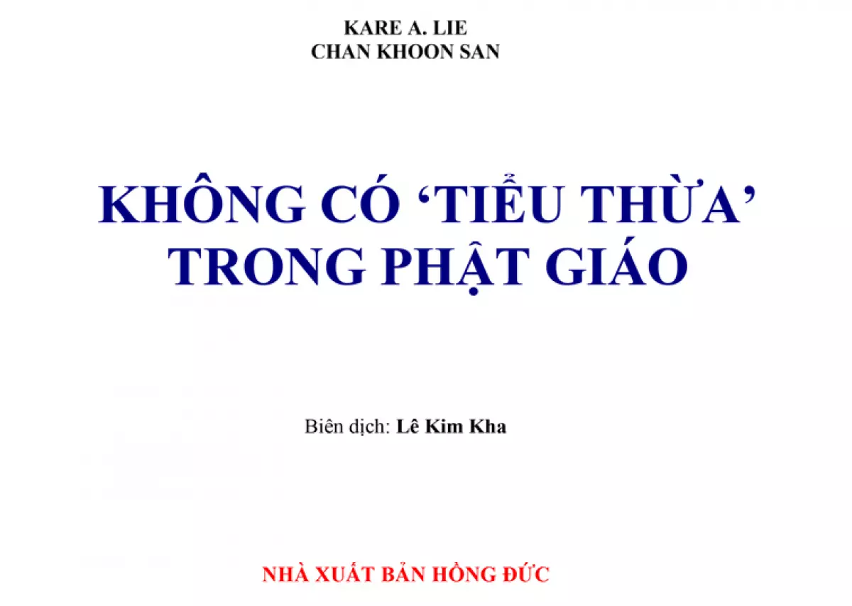 Không có Tiểu thừa trong Phật giáo