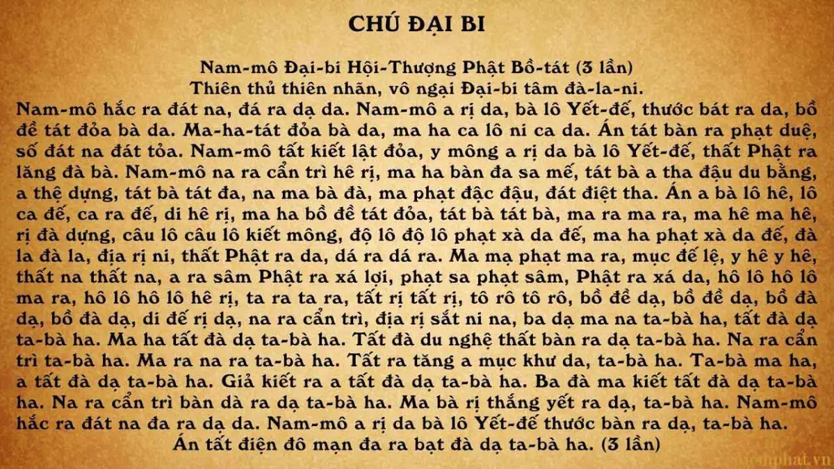 nghi thức trì chú đai bi