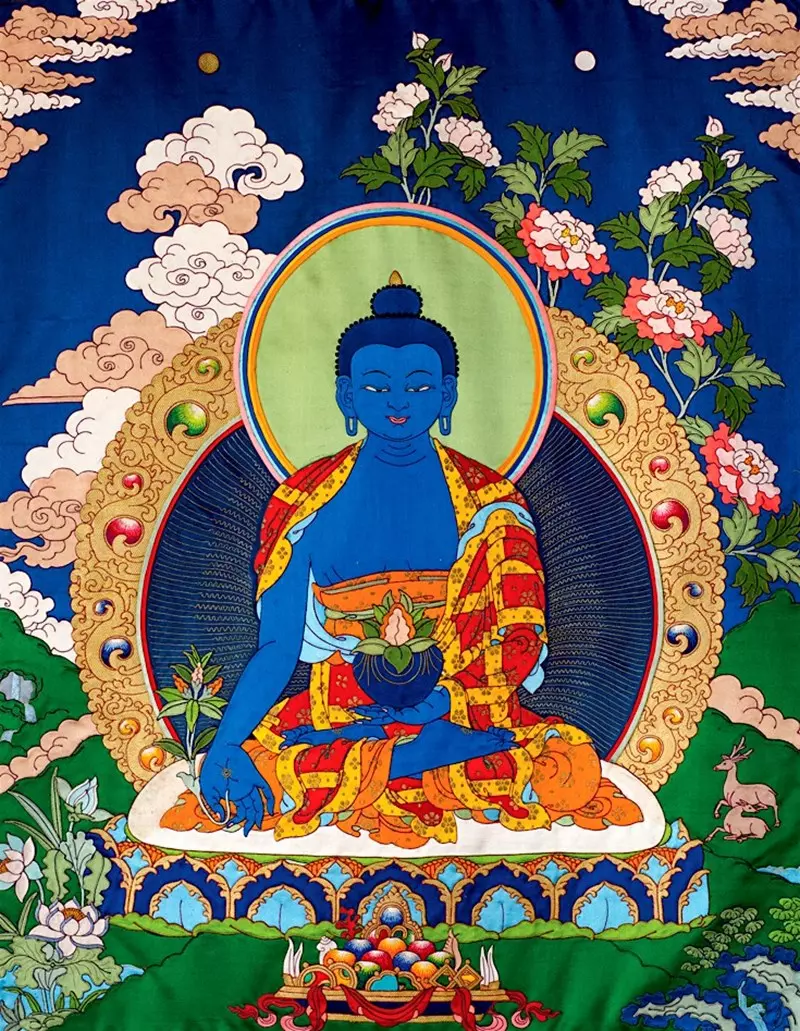 Tranh Thangka Phật Dược Sư trong Phật Giáo Tây Tạng