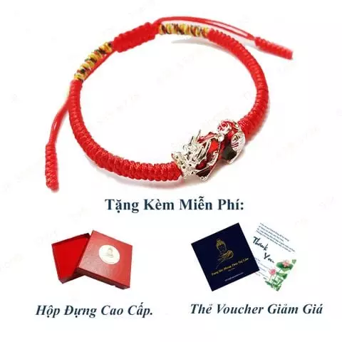 Vòng tay may mắn dây chỉ tây tạng bện ngũ sắc 2 đầu mix tỳ hưu đổi màu tài lộc hanh thông - Tuệ Lâm