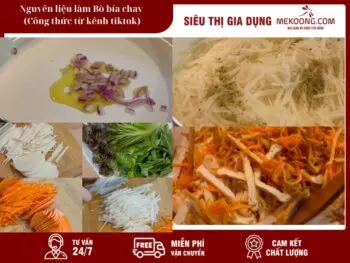 Nguyên liệu làm Bò bía chay (Công thức từ kênh tiktok)