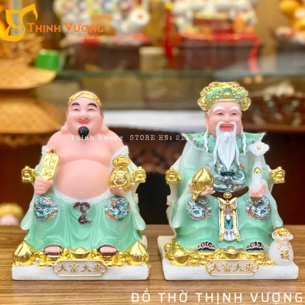 Tượng ông Thần Tài Thổ Địa đá xanh