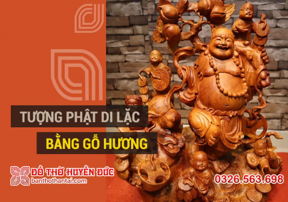 Tượng Phật Di Lặc bằng gỗ hương