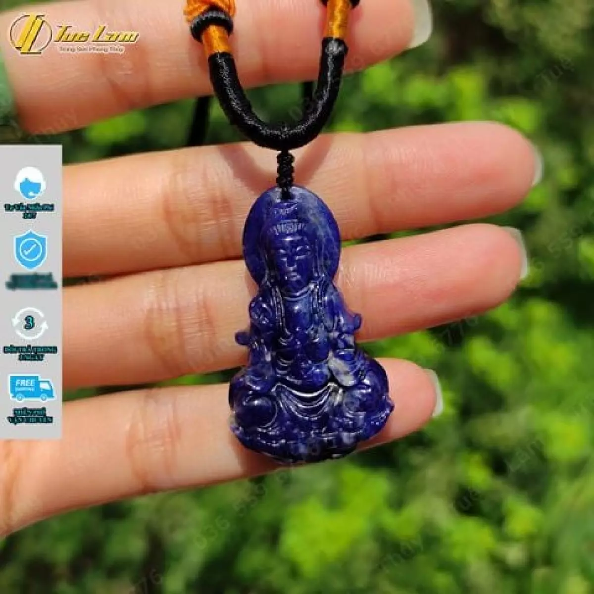 Dây Chuyền Phật Bà Quan Âm Bồ Tát Đá Sodalite