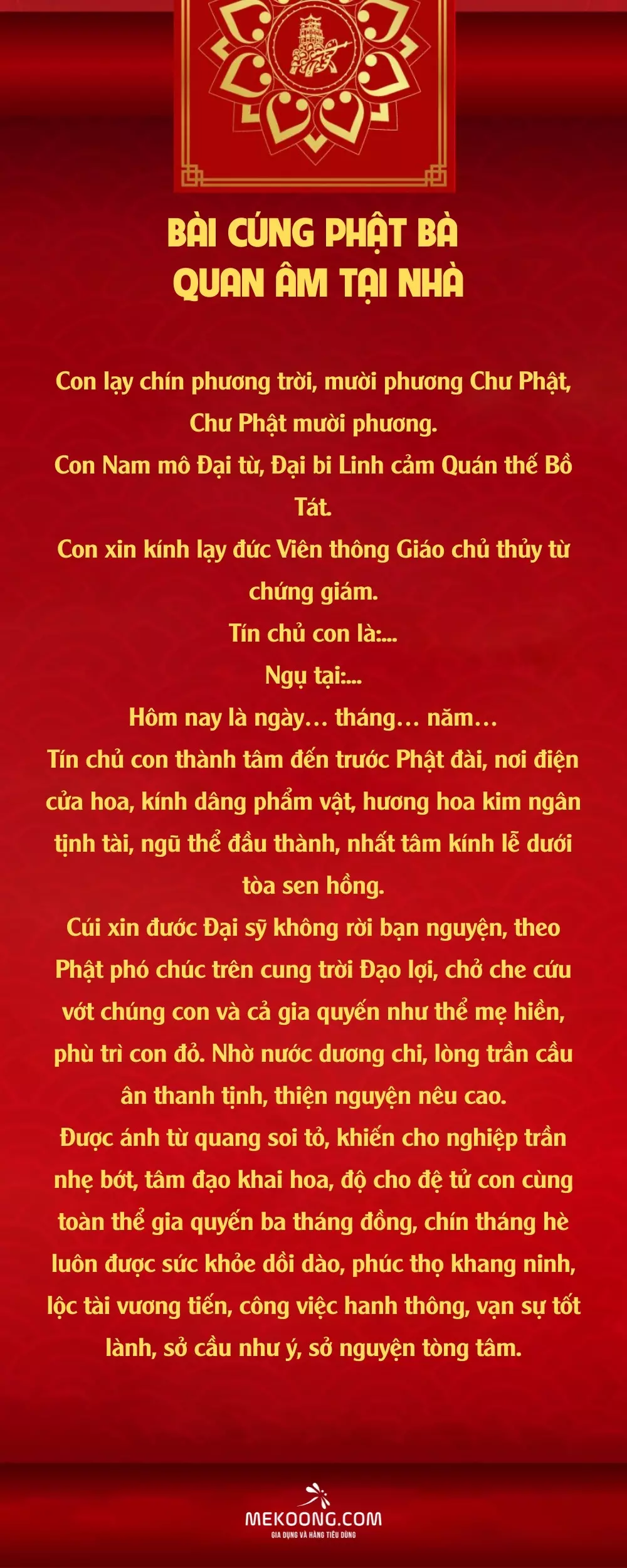 Bài Cúng Phật Bà Quan Âm Tại Nhà