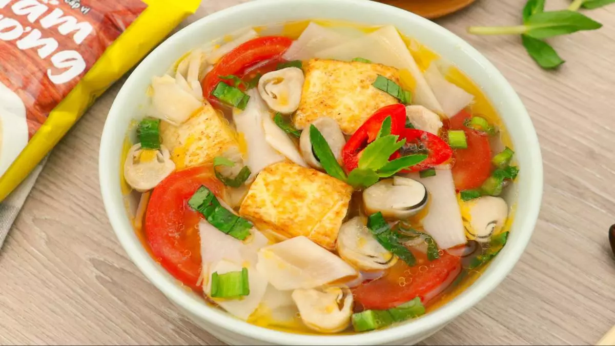 Canh hẹ đậu hủ non