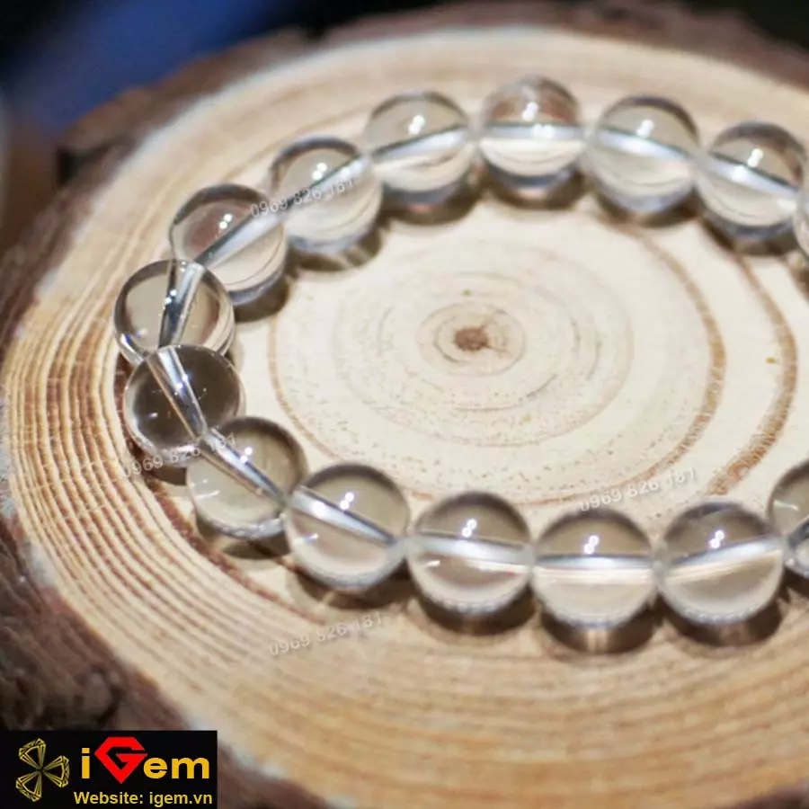 "Hạt vòng thạch anh trắng 10mm"