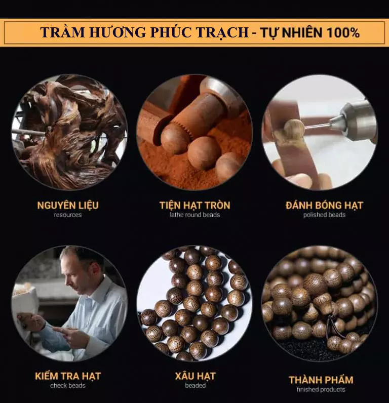 Quy trình chế tác vòng trầm hương 108 hạt